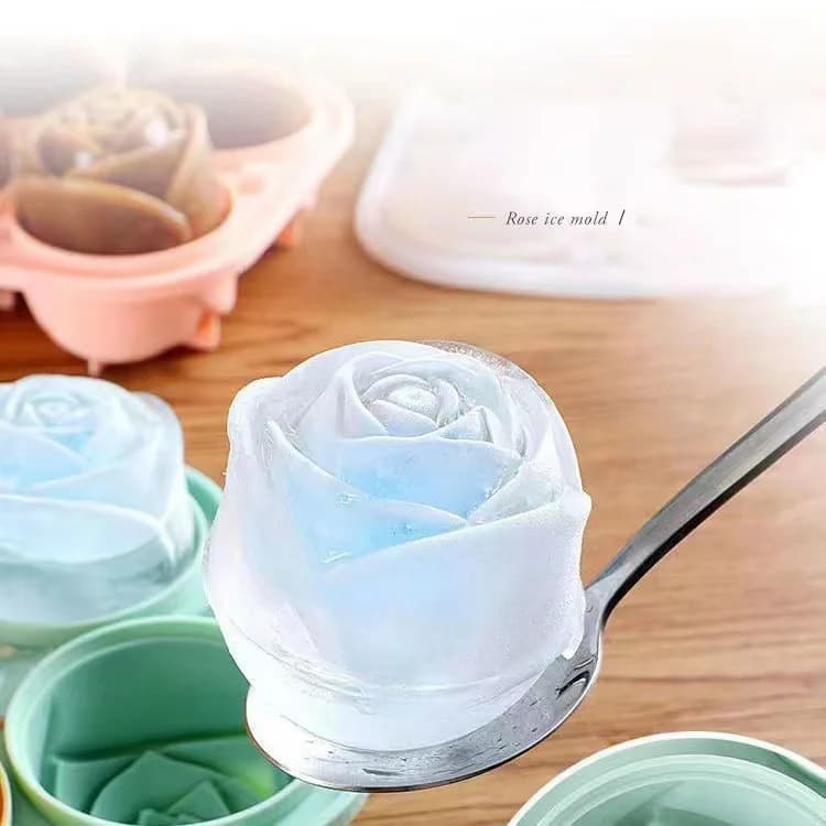 Rose-Eiswürfelform mit 4 Mulden