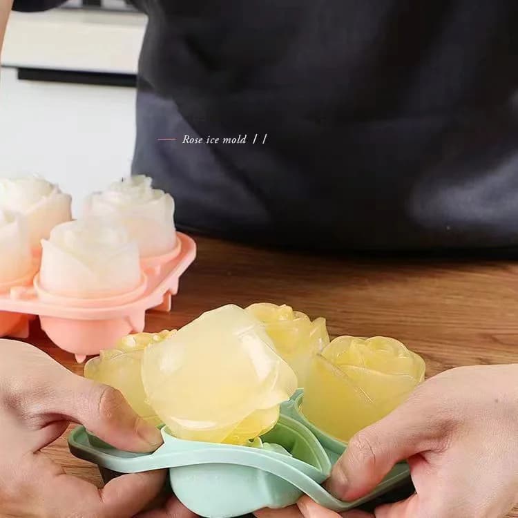 Rose-Eiswürfelform mit 4 Mulden