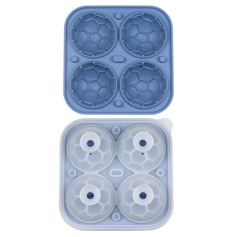 4-Fach Fußball-Eiswürfelform mit Deckel