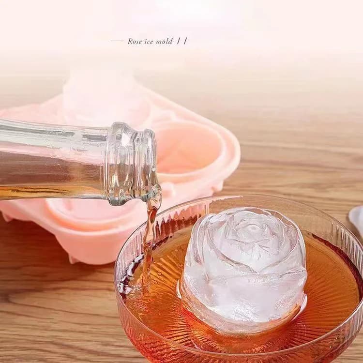 Rose-Eiswürfelform mit 4 Mulden