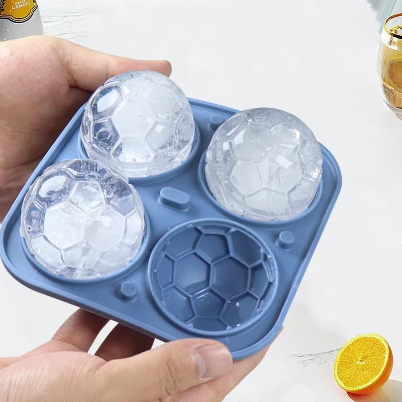 4-Fach Fußball-Eiswürfelform mit Deckel